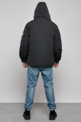 Оптом Куртка мужская зимняя с капюшоном молодежная черного цвета 88905Ch в Екатеринбурге, фото 4