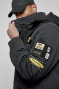 Оптом Куртка мужская зимняя с капюшоном молодежная черного цвета 88905Ch в Екатеринбурге, фото 9