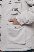 Оптом Куртка мужская зимняя с капюшоном молодежная серого цвета 88905Sr в Екатеринбурге, фото 11
