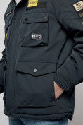 Оптом Куртка мужская зимняя с капюшоном молодежная темно-синего цвета 88905TS в Екатеринбурге, фото 11
