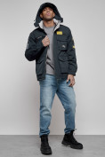 Оптом Куртка мужская зимняя с капюшоном молодежная темно-синего цвета 88905TS в Екатеринбурге, фото 16