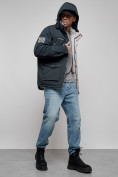 Оптом Куртка мужская зимняя с капюшоном молодежная темно-синего цвета 88905TS в Екатеринбурге, фото 17