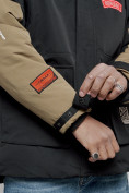 Оптом Куртка мужская зимняя с капюшоном молодежная черного цвета 88906Ch в Екатеринбурге, фото 11
