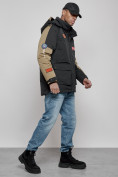 Оптом Куртка мужская зимняя с капюшоном молодежная черного цвета 88906Ch в Казани, фото 3