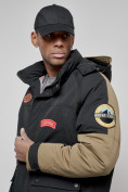 Оптом Куртка мужская зимняя с капюшоном молодежная черного цвета 88906Ch в Казани, фото 9