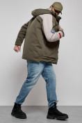 Оптом Куртка мужская зимняя с капюшоном молодежная цвета хаки 88906Kh в Екатеринбурге, фото 15