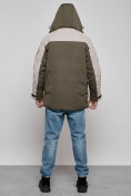 Оптом Куртка мужская зимняя с капюшоном молодежная цвета хаки 88906Kh в Екатеринбурге, фото 2
