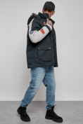 Оптом Куртка мужская зимняя с капюшоном молодежная темно-синего цвета 88906TS в Екатеринбурге, фото 19