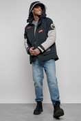 Оптом Куртка мужская зимняя с капюшоном молодежная темно-синего цвета 88906TS в Екатеринбурге, фото 21