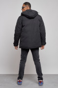 Оптом Куртка мужская зимняя с капюшоном молодежная черного цвета 88911Ch в Нижнем Новгороде, фото 4