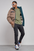 Оптом Куртка мужская зимняя с капюшоном молодежная коричневого цвета 88911K, фото 13