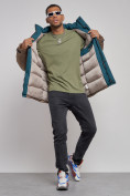 Оптом Куртка мужская зимняя с капюшоном молодежная коричневого цвета 88911K в Барнауле, фото 14