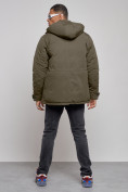 Оптом Куртка мужская зимняя с капюшоном молодежная цвета хаки 88911Kh, фото 14