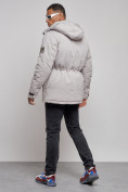 Оптом Куртка мужская зимняя с капюшоном молодежная серого цвета 88911Sr, фото 3