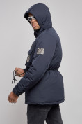 Оптом Куртка мужская зимняя с капюшоном молодежная темно-синего цвета 88911TS, фото 18