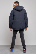 Оптом Куртка мужская зимняя с капюшоном молодежная темно-синего цвета 88911TS, фото 4