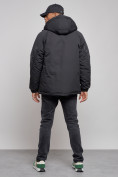Оптом Куртка мужская зимняя с капюшоном молодежная черного цвета 88915Ch, фото 4