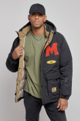 Оптом Куртка мужская зимняя с капюшоном молодежная черного цвета 88915Ch, фото 7