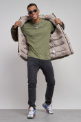 Оптом Куртка мужская зимняя с капюшоном молодежная цвета хаки 88915Kh в Омске, фото 12