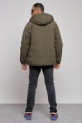 Оптом Куртка мужская зимняя с капюшоном молодежная цвета хаки 88915Kh в Сочи, фото 4
