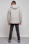 Оптом Куртка мужская зимняя с капюшоном молодежная серого цвета 88915Sr в Екатеринбурге, фото 4