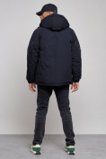 Оптом Куртка мужская зимняя с капюшоном молодежная темно-синего цвета 88915TS в Перми, фото 4