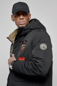 Оптом Куртка мужская зимняя с капюшоном молодежная черного цвета 88917Ch в Екатеринбурге, фото 10