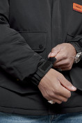 Оптом Куртка мужская зимняя с капюшоном молодежная черного цвета 88917Ch в Екатеринбурге, фото 11