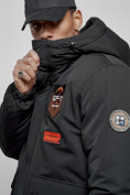 Оптом Куртка мужская зимняя с капюшоном молодежная черного цвета 88917Ch в Екатеринбурге, фото 12