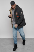 Оптом Куртка мужская зимняя с капюшоном молодежная черного цвета 88917Ch в Екатеринбурге, фото 14