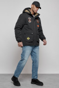 Оптом Куртка мужская зимняя с капюшоном молодежная черного цвета 88917Ch в Екатеринбурге, фото 7