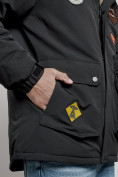 Оптом Куртка мужская зимняя с капюшоном молодежная черного цвета 88917Ch в Екатеринбурге, фото 9