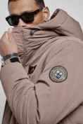 Оптом Куртка мужская зимняя с капюшоном молодежная коричневого цвета 88917K в Екатеринбурге, фото 14