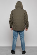 Оптом Куртка мужская зимняя с капюшоном молодежная цвета хаки 88917Kh в Екатеринбурге, фото 11
