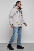 Оптом Куртка мужская зимняя с капюшоном молодежная серого цвета 88917Sr в Екатеринбурге, фото 14