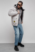 Оптом Куртка мужская зимняя с капюшоном молодежная серого цвета 88917Sr в Екатеринбурге, фото 20