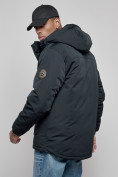 Оптом Куртка мужская зимняя с капюшоном молодежная темно-синего цвета 88917TS в Екатеринбурге, фото 10