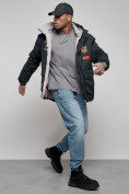 Оптом Куртка мужская зимняя с капюшоном молодежная темно-синего цвета 88917TS в Екатеринбурге, фото 19