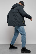 Оптом Куртка мужская зимняя с капюшоном молодежная темно-синего цвета 88917TS в Екатеринбурге, фото 20