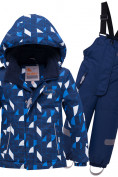 Оптом Горнолыжный костюм детский темно-синего цвета 8911TS