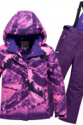 Оптом Горнолыжный костюм подростковый для девочки фиолетового цвета 8918F