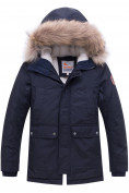 Оптом Куртка парка зимняя подростковая для мальчика темно-синего цвета 8931TS в Сочи