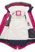 Оптом Куртка парка зимняя подростковая для девочки малинового цвета 8934M, фото 3