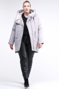 Оптом Куртка зимняя женская молодежная батал серого цвета 90-911_46Sr в Новосибирске