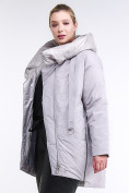 Оптом Куртка зимняя женская молодежная батал серого цвета 90-911_46Sr, фото 4