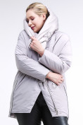 Оптом Куртка зимняя женская молодежная батал серого цвета 90-911_46Sr в Омске, фото 6