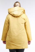 Оптом Куртка зимняя женская молодежная батал желтого цвета 90-911_56J в Самаре, фото 5