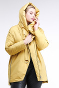 Оптом Куртка зимняя женская молодежная батал желтого цвета 90-911_56J в Омске, фото 6