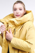 Оптом Куртка зимняя женская молодежная батал желтого цвета 90-911_56J, фото 8