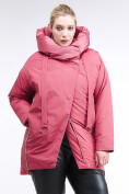 Оптом Куртка зимняя женская молодежная батал персикового цвета 90-911_75P в Перми, фото 3